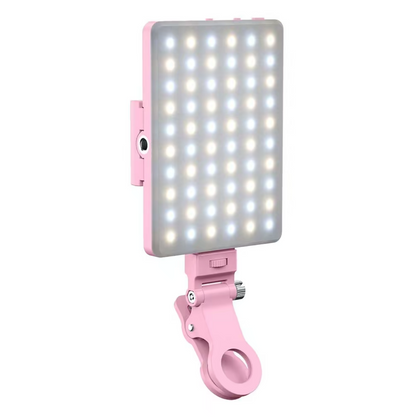 Clip-on Selfie Light with 60 LEDs and Adjustable Brightness
