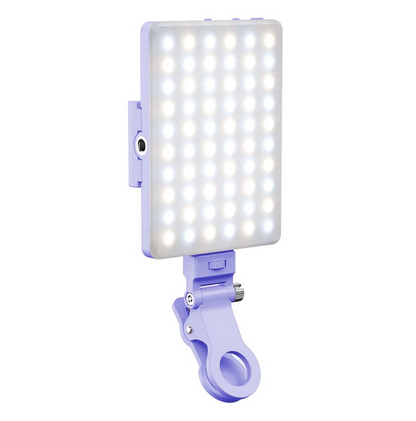 Clip-on Selfie Light with 60 LEDs and Adjustable Brightness