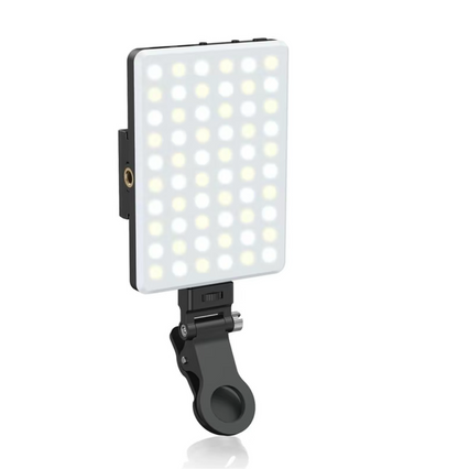 Clip-on Selfie Light with 60 LEDs and Adjustable Brightness