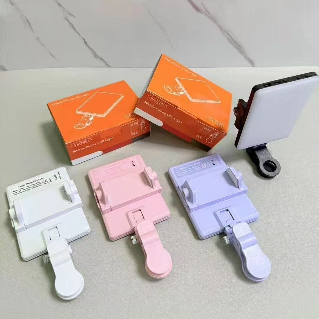Clip-on Selfie Light with 60 LEDs and Adjustable Brightness